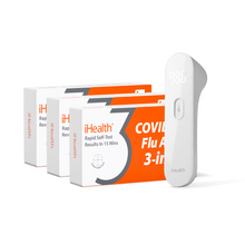 Load image into Gallery viewer, 3-in-1 Family Pack (12 Tests) and No-Touch Thermometer Bundle

