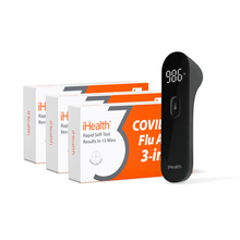 Load image into Gallery viewer, 3-in-1 Family Pack (12 Tests) and No-Touch Thermometer Bundle
