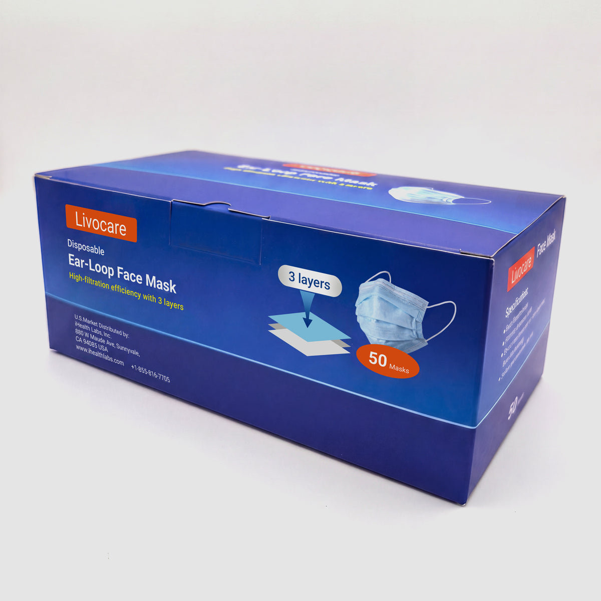 Livocare Disposable Ear-Loop Face Mask