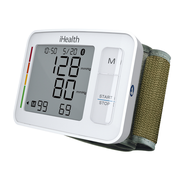 iHealth Push Wrist Blood Pressure Monitor Digital Bluetooth Blood Pressure Machine with Large Display and Portable Carrying Case for at Home and Trave