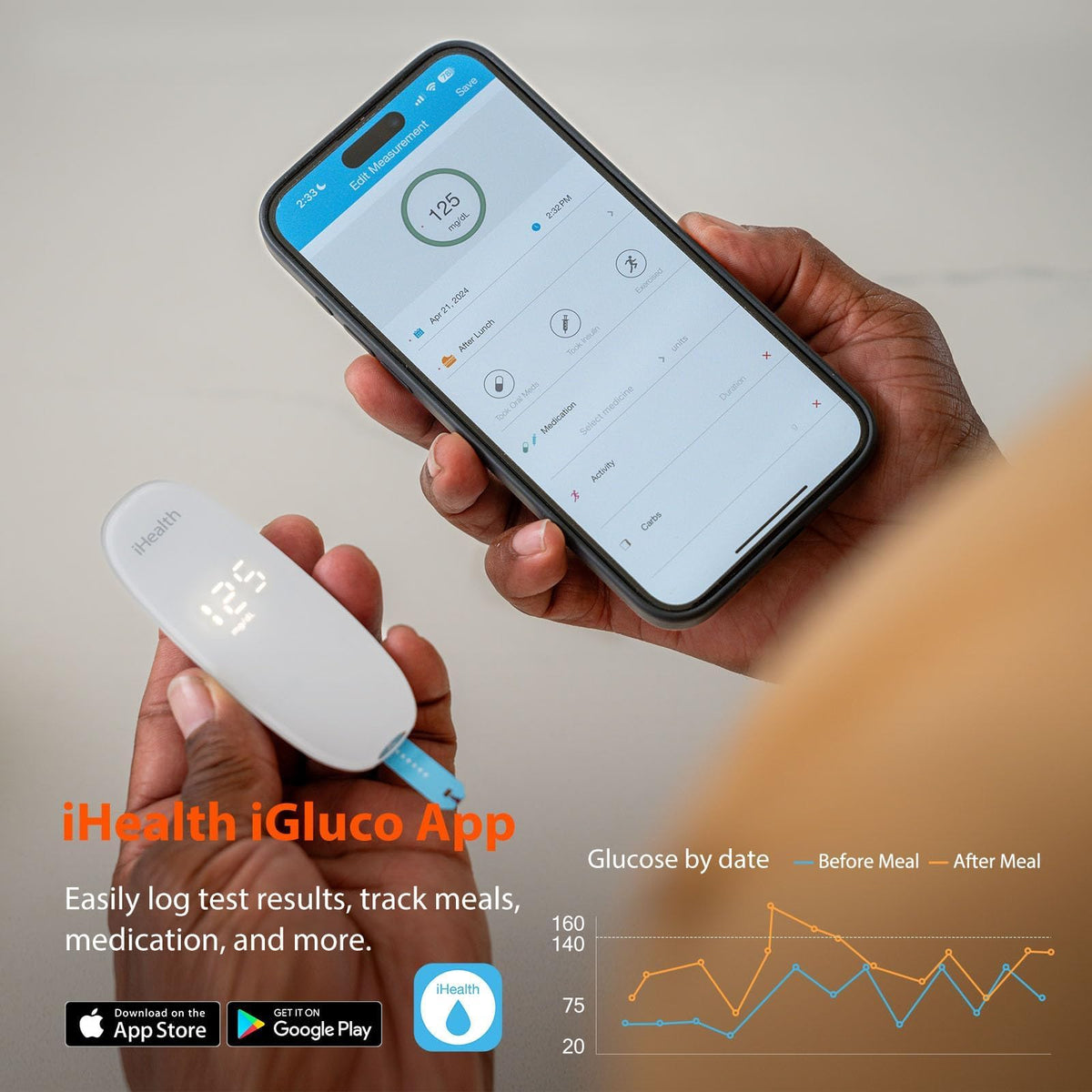 iHealth Gluco Plus Wireless Smart Blood Glucose Monitor Kit Walmart