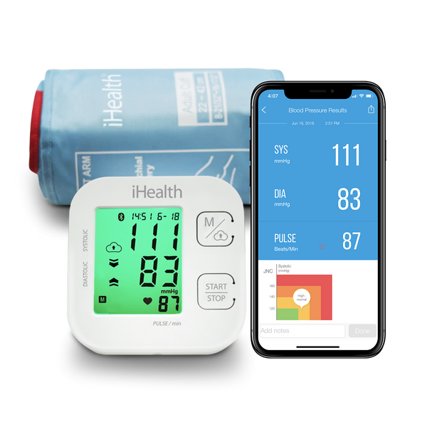 iHealth Track Wireless Upper Arm Blood Pressure Monitor with Wide Range  Cuff, Bluetooth Compatible for Apple & Android Devices 