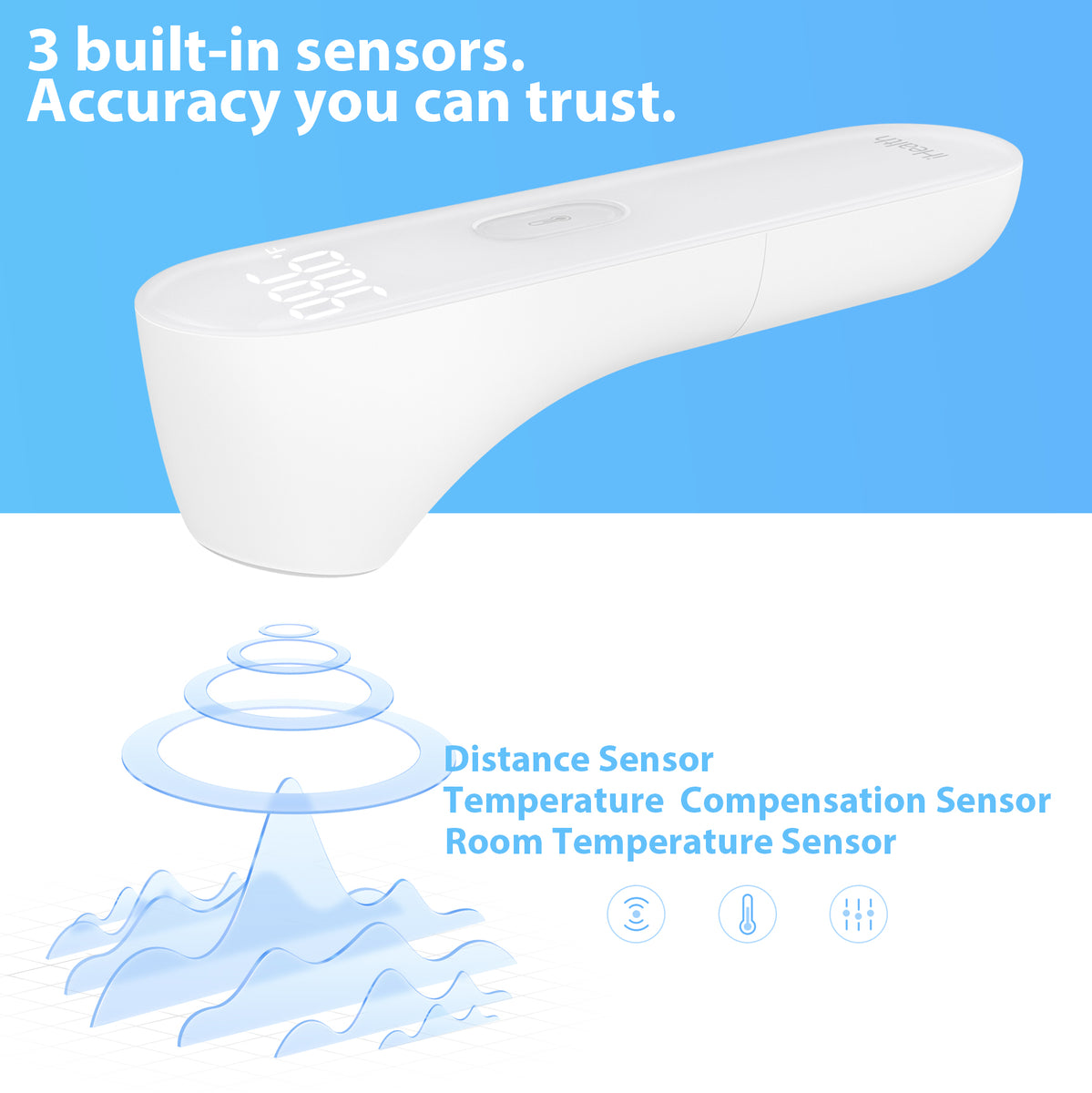 Xiaomi Mi Home iHealth Thermomètre électronique sans contact LED Numérique  blanc